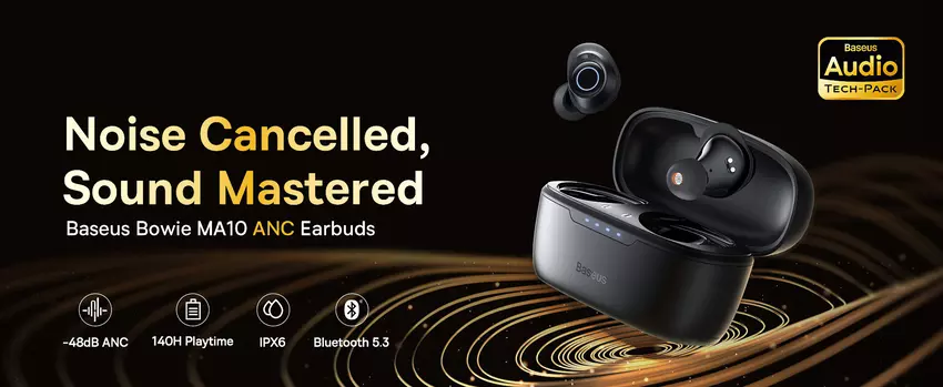 Baseus Bowie MA10: TWS-hoofdtelefoon met hybride ANC en tot 140 uur batterijduur voor minder dan $30