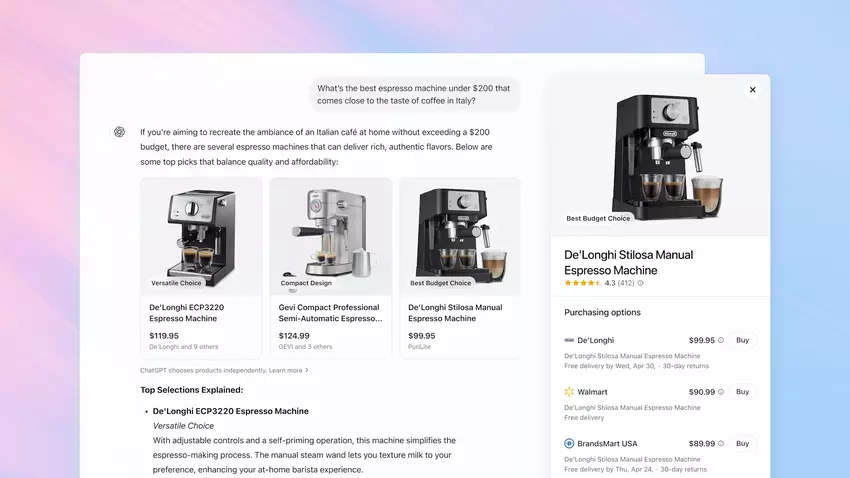 OpenAI heeft ChatGPT geüpdatet - nu zal de chatbot suggereren wat te kopen online