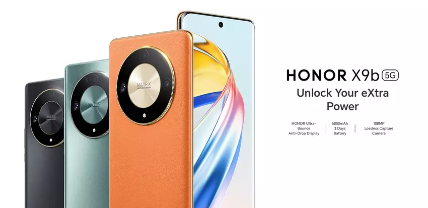 Honor X9b: 120Hz AMOLED-scherm, Snapdragon 6 Gen 1-chip, 108 MP camera en 5800 mAh batterij