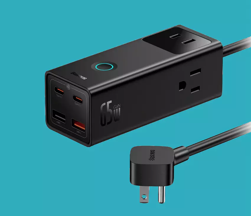 Baseus heeft een GaN 7-in-1 verlengsnoer geïntroduceerd met 65 watt vermogen