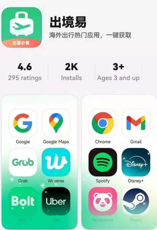 EasyAbroad emulator in de AppGallery winkel