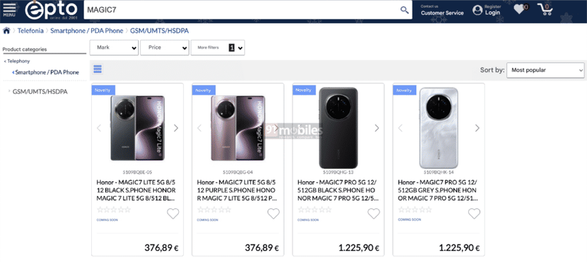 Honor Magic 7 Lite en Magic 7 Pro prijzen