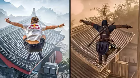 Denk er niet aan om het nog een keer te doen! Het parkour-team van Red Bull Gaming heeft gevaarlijke stunts nagespeeld uit Assassin's Creed: Shadows