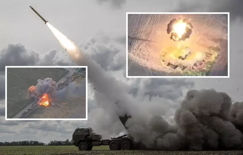 Oekraïense strijdkrachten vernietigen BM-21 Grad-raketsysteem en konvooi van Russisch militair materieel met zeer nauwkeurige GMLRS M30A1-kogels.