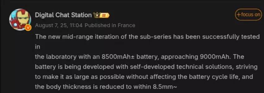 Redmi slim smartphone met 8500 mAh batterij