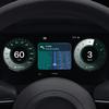 Dashboard van CarPlay Ultra met kaarten miniatuur