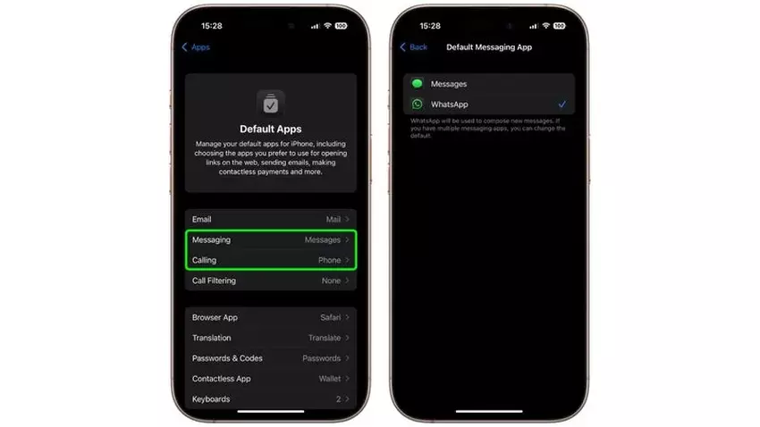 WhatsApp kan nu worden geselecteerd als de standaard bel- en berichtenapp op iPhone