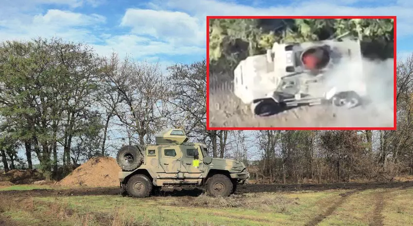 Een FPV-drone vernietigde Ruslands nieuwste MRAP AMN-59051 met verbeterde verdediging, die in 2022 werd geïntroduceerd.