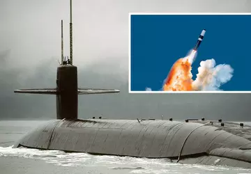 Een Amerikaanse Ohio-klasse onderzeeër met aan ...