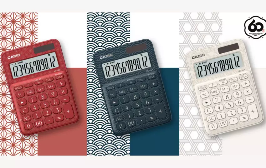 Casio creëert stijlvolle MS-20UC-J eco-calculatoren met Japanse patronen ter gelegenheid van het 60-jarig jubileum