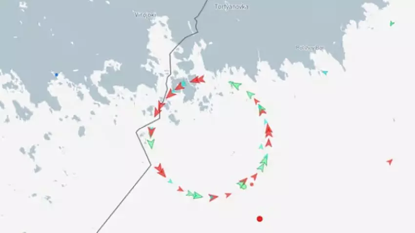 Failliet in het identificeren van de locatie van de passage van het schip door Russische elektronische oorlogsvoering.