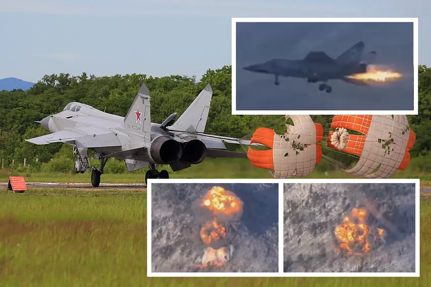 Ruslands 35 miljoen dollar kostende MiG-31 gevechtsonderschepper vliegt in brand en stort neer (video)