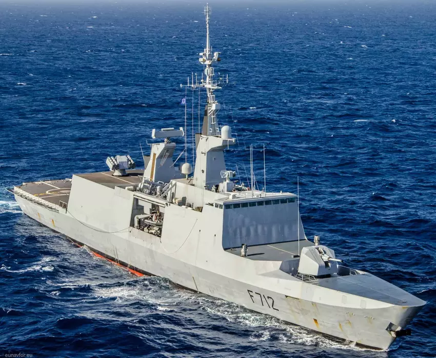 Het fregat Courbet. Illustratie: Franse marine