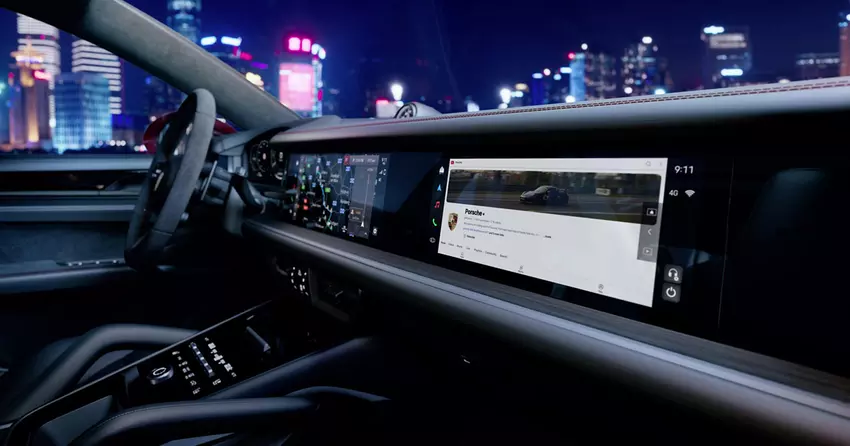 Porsche heeft YouTube geïntegreerd in nog vier modellen: de 911, Taycan, Cayenne en Panamera.