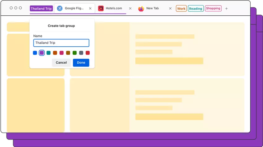 Nieuwe functie voor het groeperen van tabbladen voor Mozilla Firefox