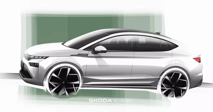 De eerste ontwerpschetsen van de vernieuwde Škoda Enyaq en Enyaq Coupé met Modern Solid design zijn getoond.