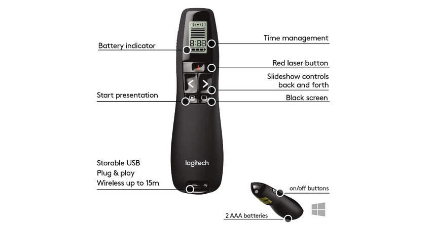 Logitech R800 bluetooth afstandsbediening voor presentaties