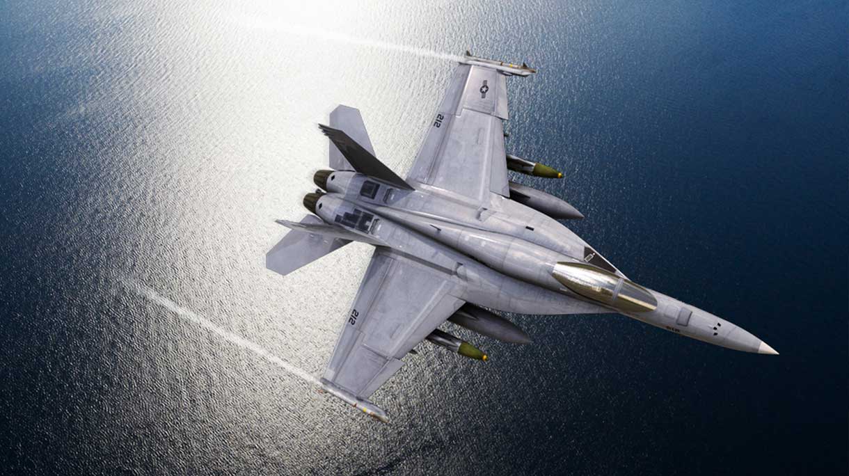 F/A-18 Super Hornet gevechtsvliegtuigen krijgen een geavanceerd elektronisch oorlogsvoeringssysteem van de volgende generatie F/A-18 Super Hornet gevechtsvliegtuigen krijgen een geavanceerd elektronisch oorlogsvoeringssysteem van de volgende generatie