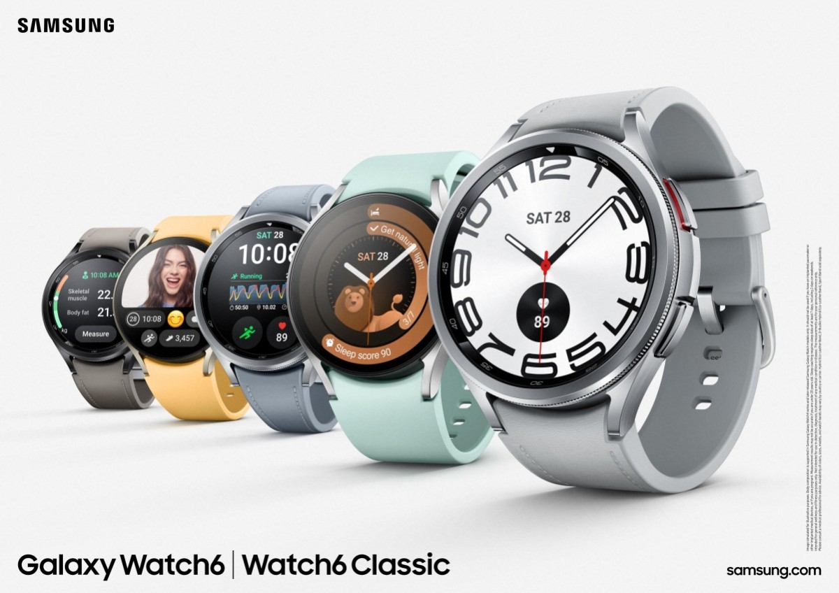 Samsung Galaxy Watch 6 - Super AMOLED-scherm, saffierglas, Exynos W930 en Wear OS 4 met One UI 6-horloge geprijsd vanaf $300 Samsung Galaxy Watch 6 - Super AMOLED-scherm, saffierglas, Exynos W930 en Wear OS 4 met One UI 6-horloge geprijsd vanaf $300