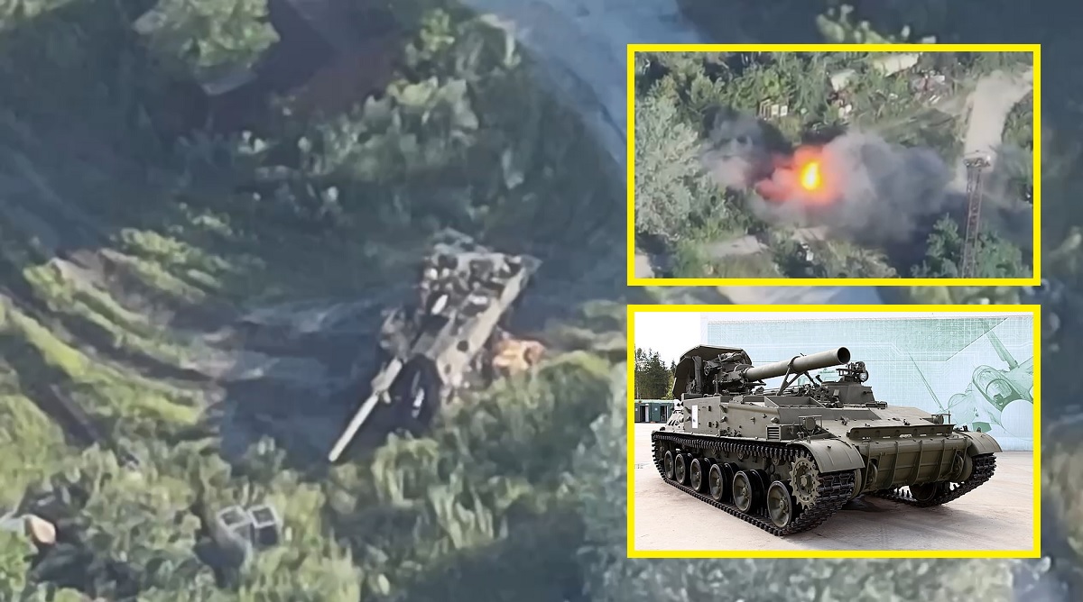 Oekraïense FPV-drone vernietigde een zeldzame Russische 2S4 Tulpan zelfrijdende mortier die kernkoppen kan afvuren Oekraïense FPV-drone vernietigde een zeldzame Russische 2S4 Tulpan zelfrijdende mortier die kernkoppen kan afvuren