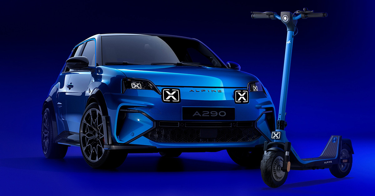 Nieuw van Alpine: elektrische toegankelijkheid in de vorm van de A290 hatchback en de 100A GT scooter Slanke vormen en hoge prestaties: Alpine introduceert de A290 en 100A GT