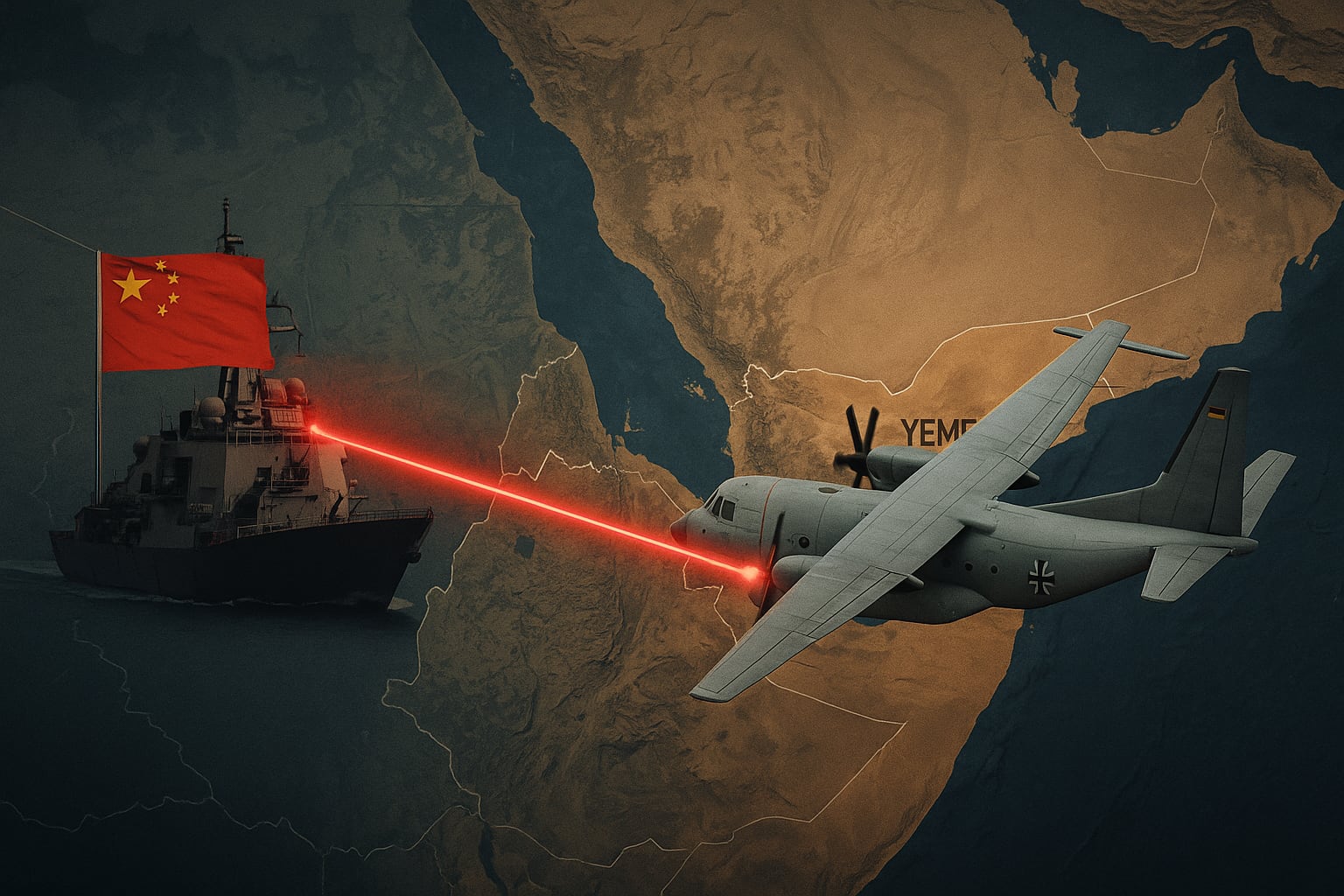 Een Chinees schip "verlichte" een Bundeswehr-vliegtuig met een laser: Berlijn kookt, Peking zwijgt Een Chinees schip "verlichte" een Bundeswehr-vliegtuig met een laser: Berlijn kookt, Peking zwijgt
