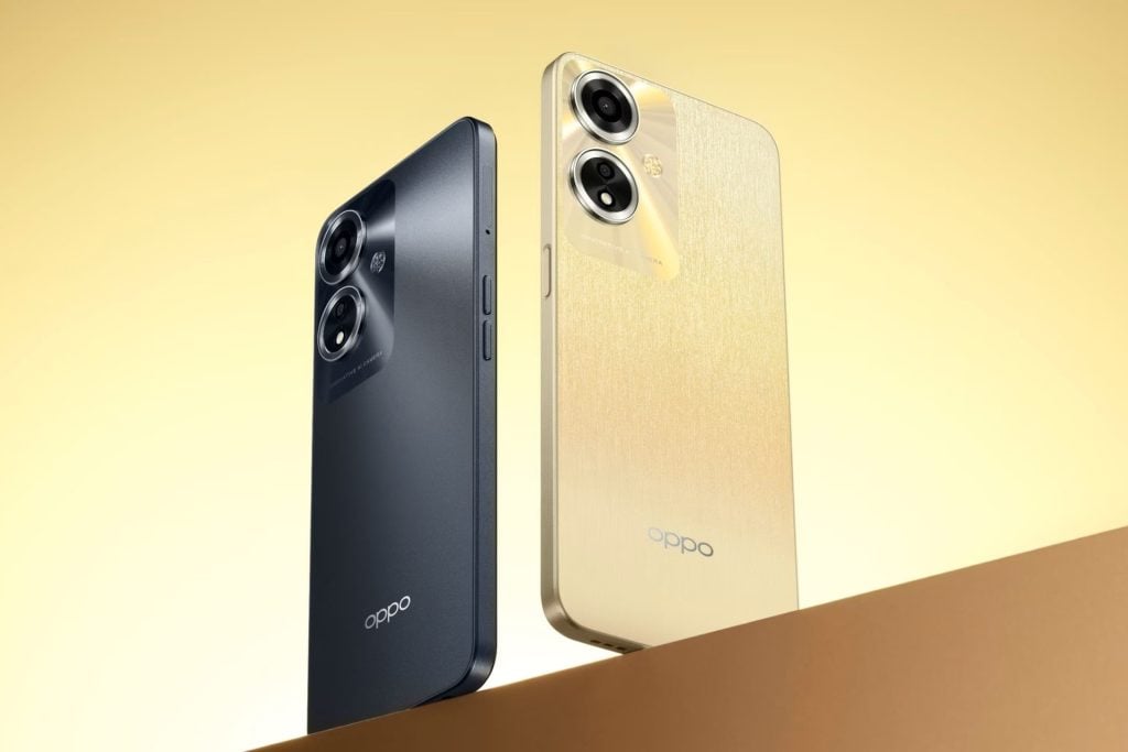 OPPO A59 5G: 90Hz LCD scherm, Dimensity 6020 chip, 5000mAh batterij met 33W opladen en IP54 bescherming voor $180