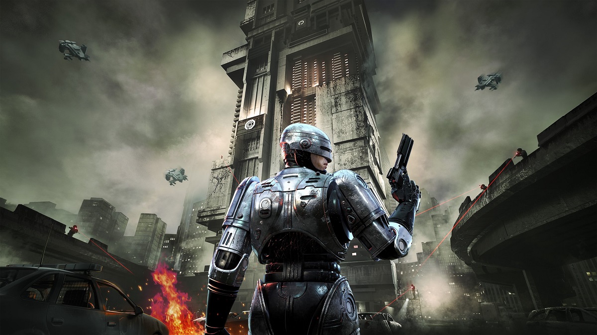 Inspiratie en stijl in de belangrijkste artwork van RoboCop: Rogue City Eerste blik op de belangrijkste kunst voor RoboCop: Rogue City