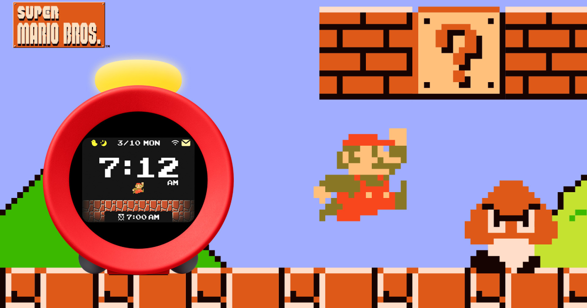 De slimme wekker Nintendo Alarmo is bijgewerkt met klassieke scènes uit Super Mario Bros.