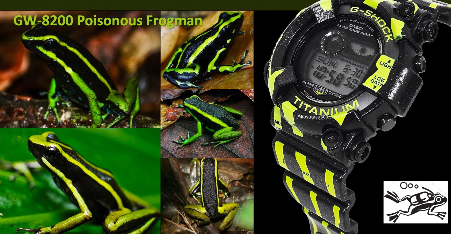 Gedeclassificeerd: Eerste foto van de Casio Frogman GW-8200TPF Poison Dart