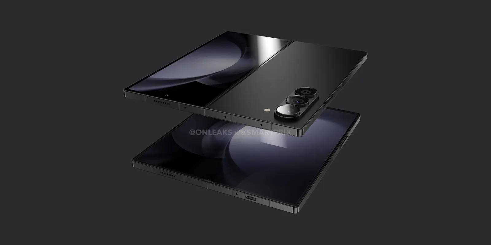 De Samsung Galaxy Fold 6 mock-up toont een hoekig ontwerp dat lijkt op de Galaxy S Ultra en Galaxy Note modellen. De Samsung Galaxy Fold 6 mock-up toont een hoekig ontwerp dat lijkt op de Galaxy S Ultra en Galaxy Note modellen.
