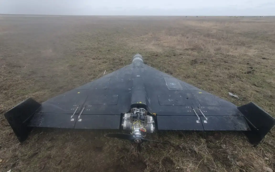 Russische Shahed-136 kamikaze drone stort neer in Kazachstan Russische Shahed-136 kamikaze drone stort neer in Kazachstan