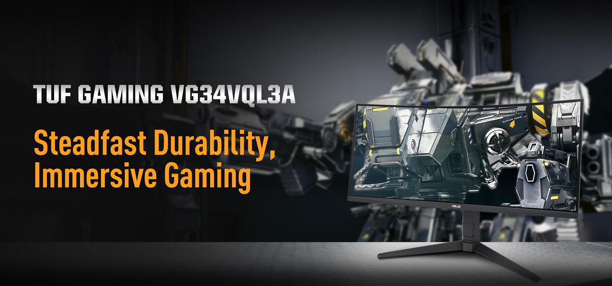ASUS onthult TUF Gaming VG34VQL3A gebogen gamingmonitor met 180Hz framerate en 1500R krommingsradius ASUS onthult TUF Gaming VG34VQL3A gebogen gamingmonitor met 180Hz framerate en 1500R krommingsradius