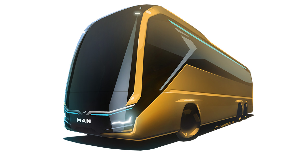 De schets van MAN's nieuwe Lion's Coach E elektrische bus onthullen De elektrische toekomst: een eerste blik op MAN Lion's Coach E