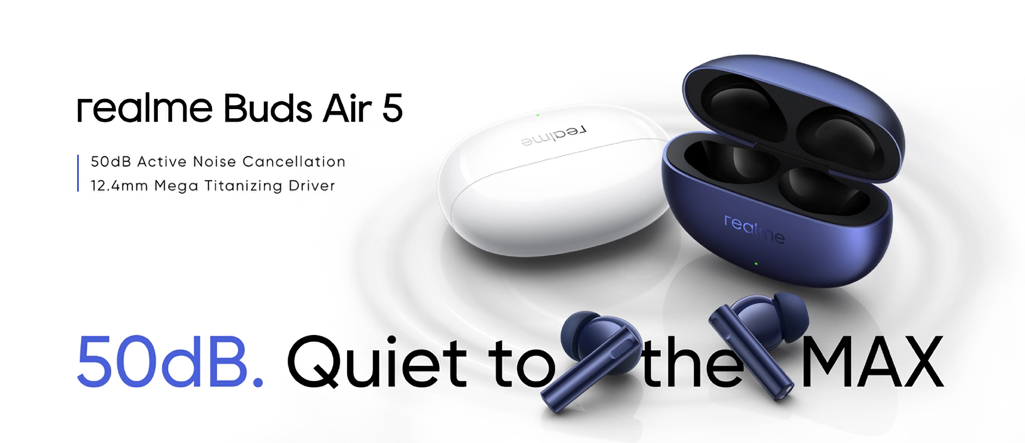 realme Buds Air 5: 12,4 mm drivers, ANC, IPX7-bescherming en tot 38 uur batterijduur voor $39. realme Buds Air 5: 12,4 mm drivers, ANC, IPX7-bescherming en tot 38 uur batterijduur voor $39.