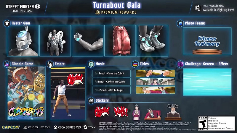 Turnabout Gala Battle Pass Poster Turnabout Gala vechtpas poster voor Street Fighter 6