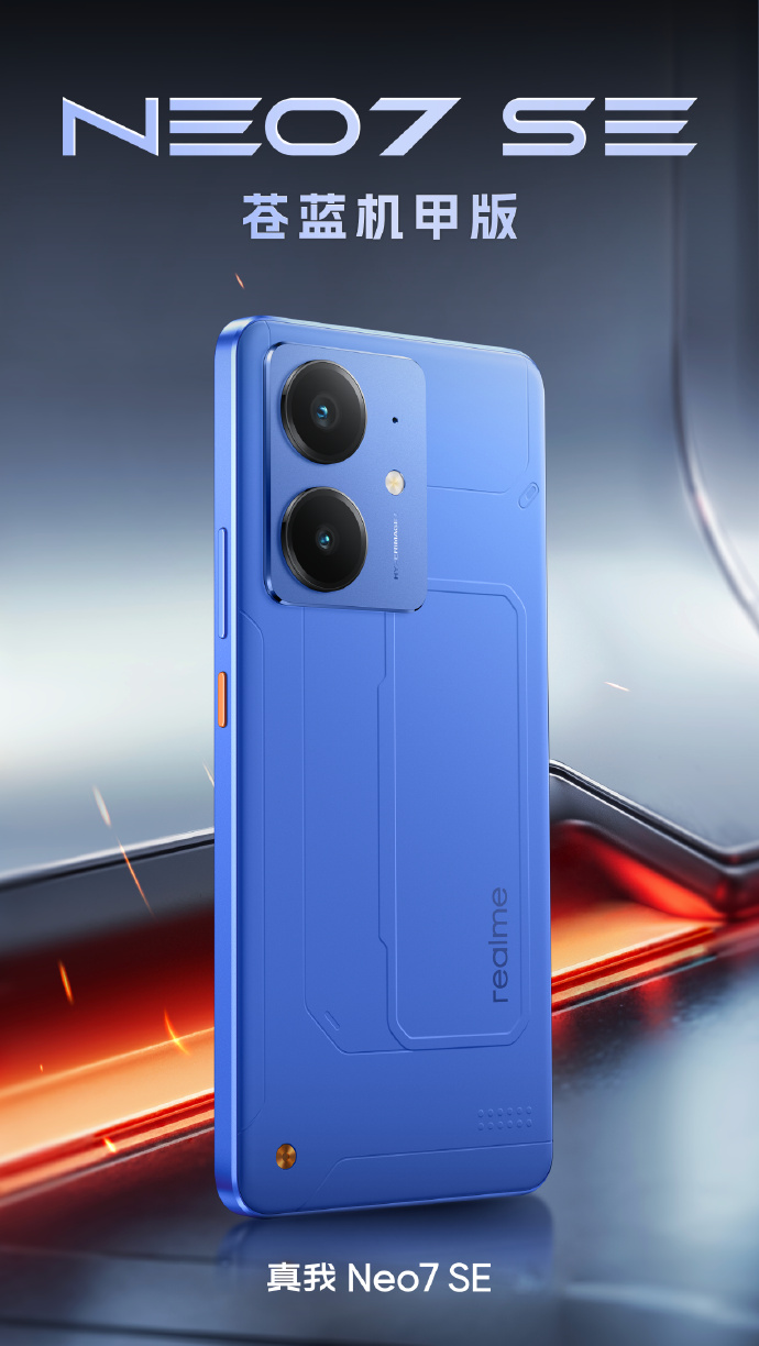Realme Neo7 SE smartphone in blauwe kleur Realme Neo7 SE smartphone in blauwe kleur