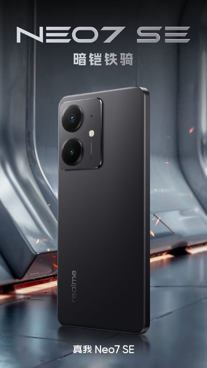 Realme Neo7 SE smartphone in zwarte kleur Realme Neo7 SE smartphone in zwarte kleur