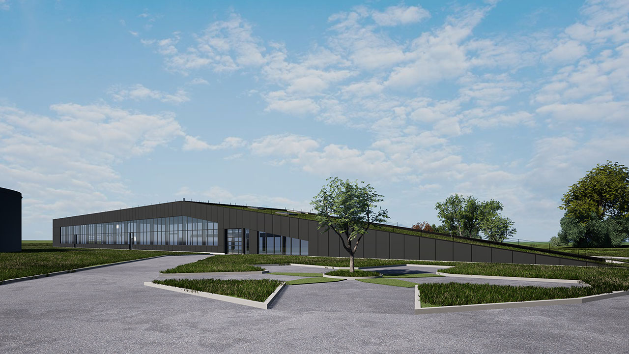 De glazen muren van het nieuwe Bugatti atelier De glazen muren van het nieuwe Bugatti atelier