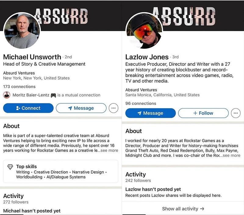 Broer tot broer: Dan Houser haalt ervaren ontwikkelaars van Rockstar Games naar zijn eigen studio Absurd Ventures-2 Broer tot broer: Dan Houser haalt ervaren ontwikkelaars van Rockstar Games naar zijn eigen studio Absurd Ventures-2