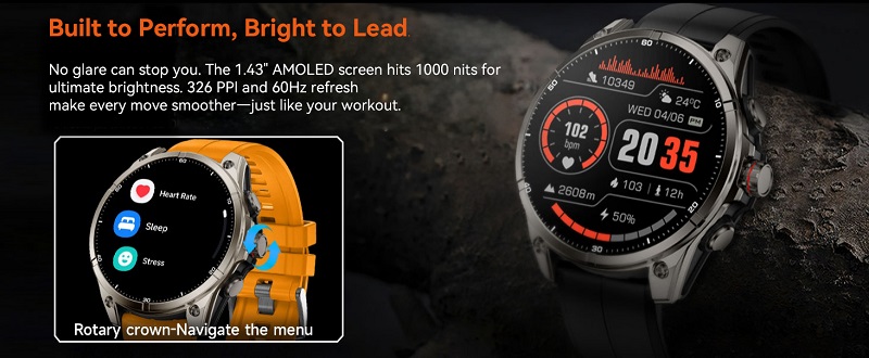 Rollme GT 3 smartwatch op witte achtergrond Rollme GT 3 smartwatch op witte achtergrond