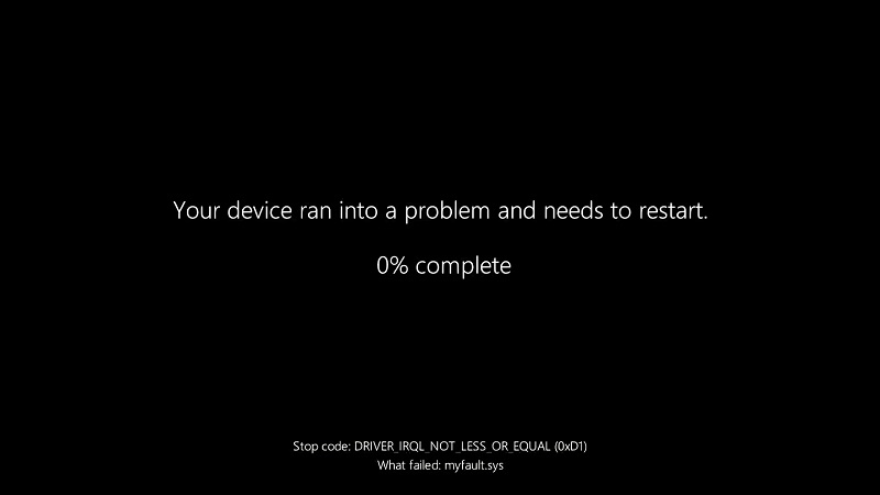 Afbeelding van het nieuwe Windows 11 foutenscherm Afbeelding van het nieuwe Windows 11 foutenscherm
