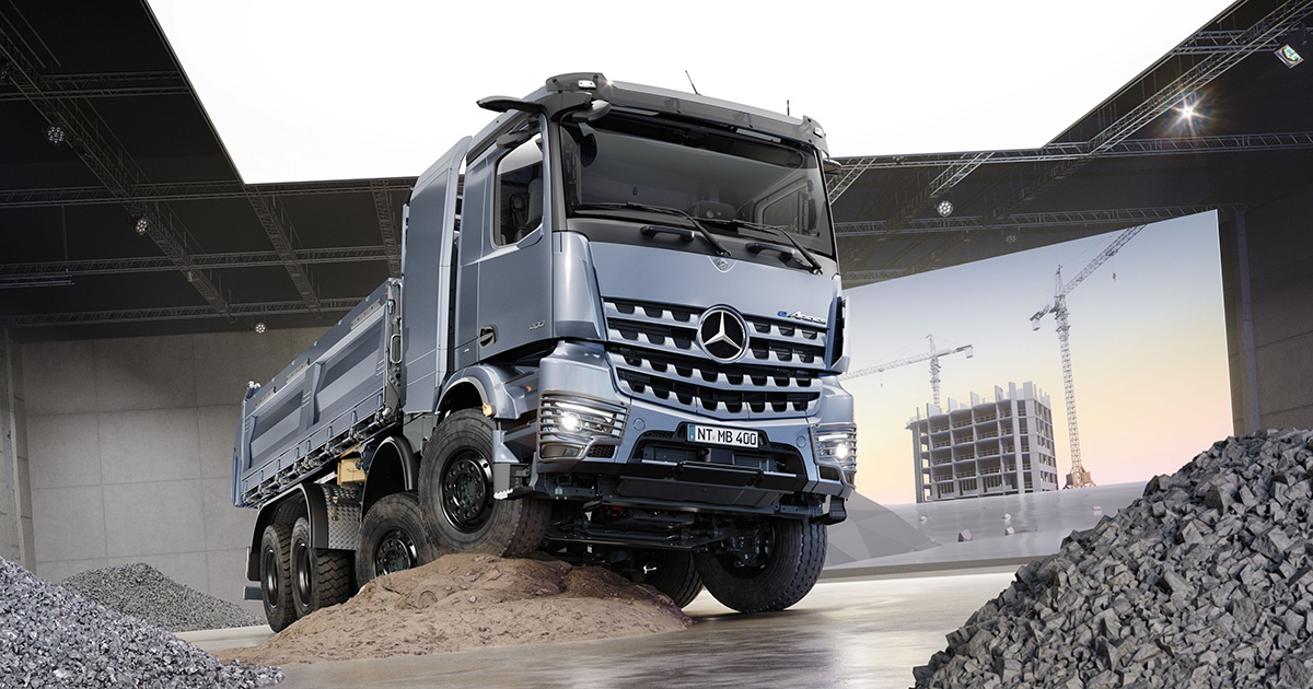 Mercedes-Benz eArocs 400 op de Bauma-beurs
