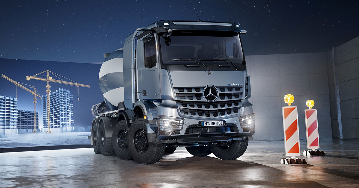 Mercedes-Benz eArocs 400 op de bouwplaats