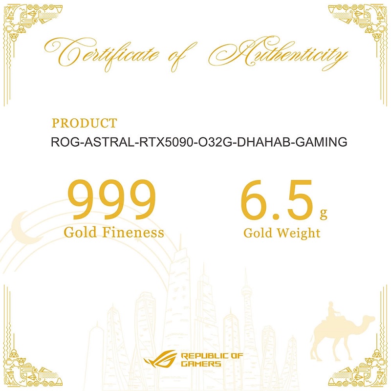 RTX 5090 gouden grafische kaart