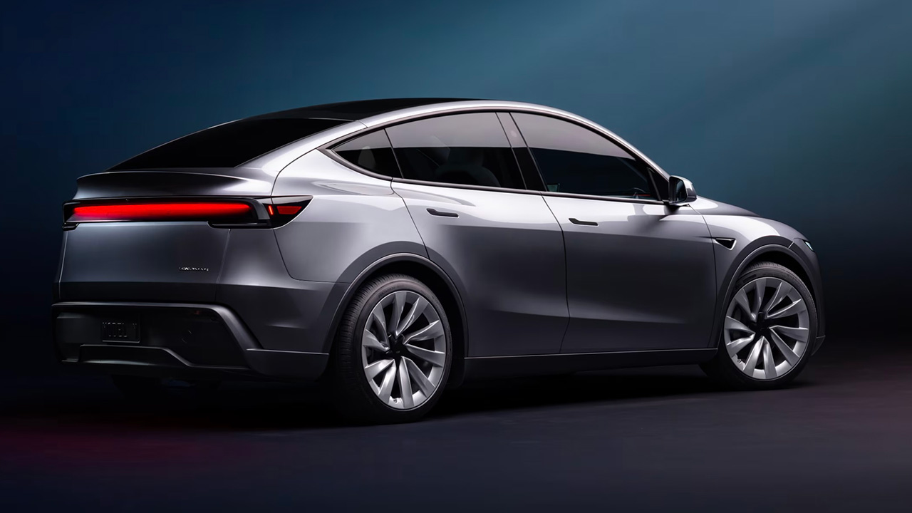 De bijgewerkte Tesla Model Y - achteraanzicht De bijgewerkte Tesla Model Y - achteraanzicht