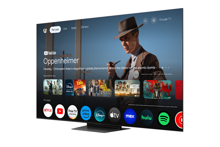 TCL QM7K gebruikersinterface vanaf de zijkant TCL QM7K gebruikersinterface vanaf de zijkant