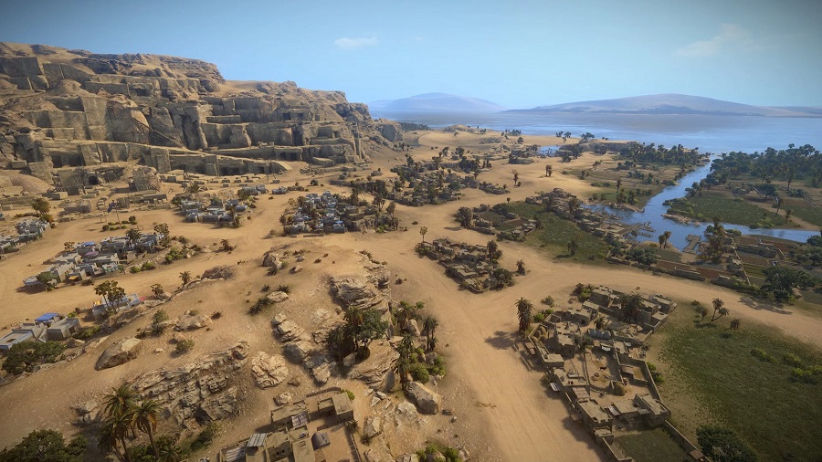 De eerste screenshots van Total War: Pharaoh tonen de majestueuze stad van het oude Egypte en het spectaculaire zandige woestijnlandschap.-3