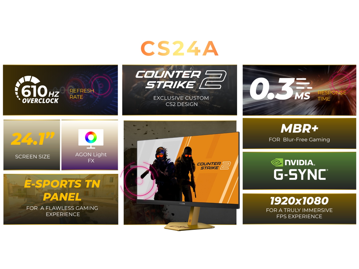 AOC Agon Pro CS24A AOC Agon Pro CS24A - monitor voor gamers