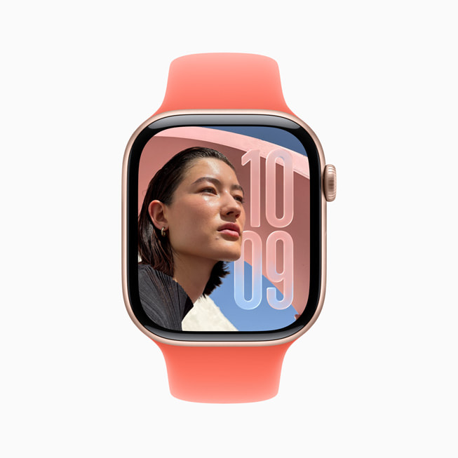 Photos Face wijzerplaat met Liquid Glass in watchOS 26 Photos Face wijzerplaat met Liquid Glass in watchOS 26